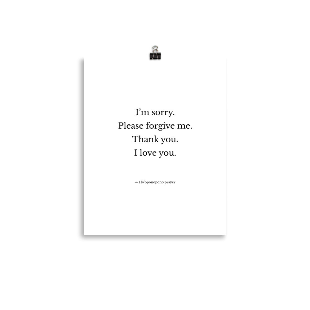 Ho'oponopono prayer - Poster